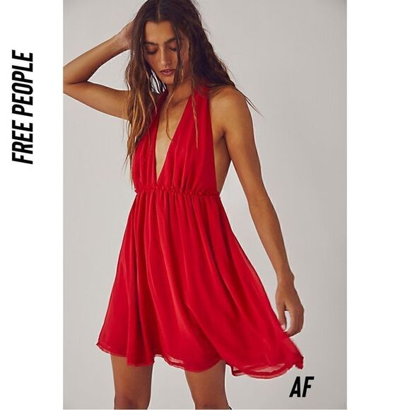 FREE PEOPLE ESMERALDA MINI BABYDOLL DRESS NEW MEDIUM - Picture 1 of 4
